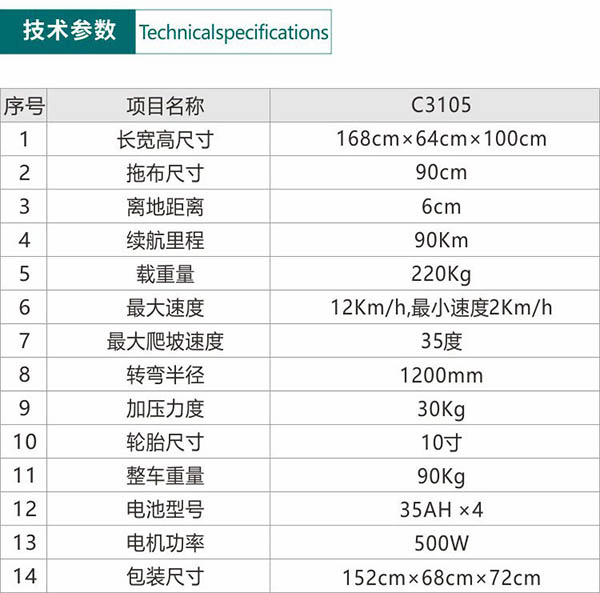 电动南木林尘推车C3105